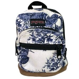 Vintage 90s Jansport Right Pouch Mini Backpack Coin Purse Floral Bag Charm